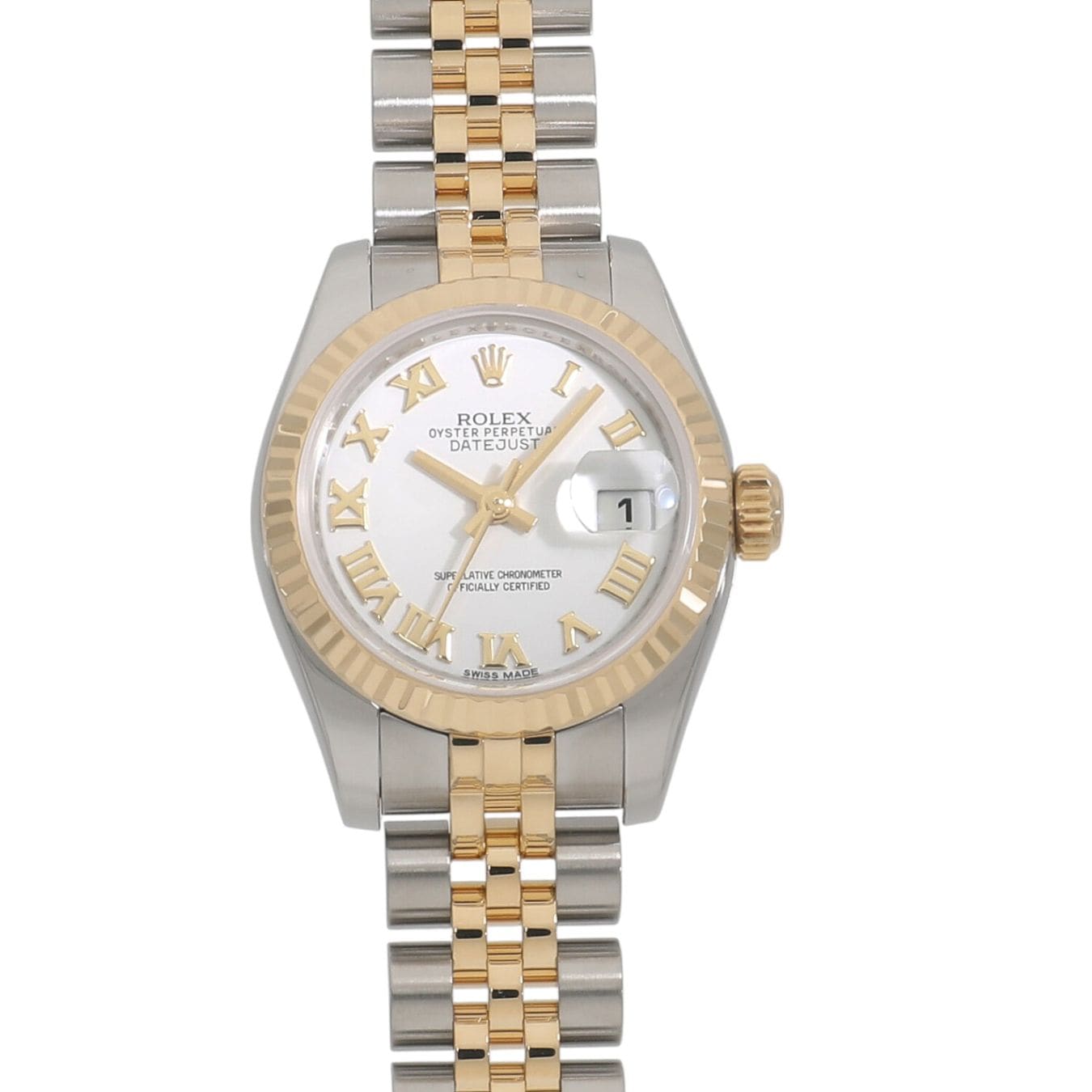 [中古]ロレックス デイトジャスト 179173 G番 ホワイト ローマ レディース