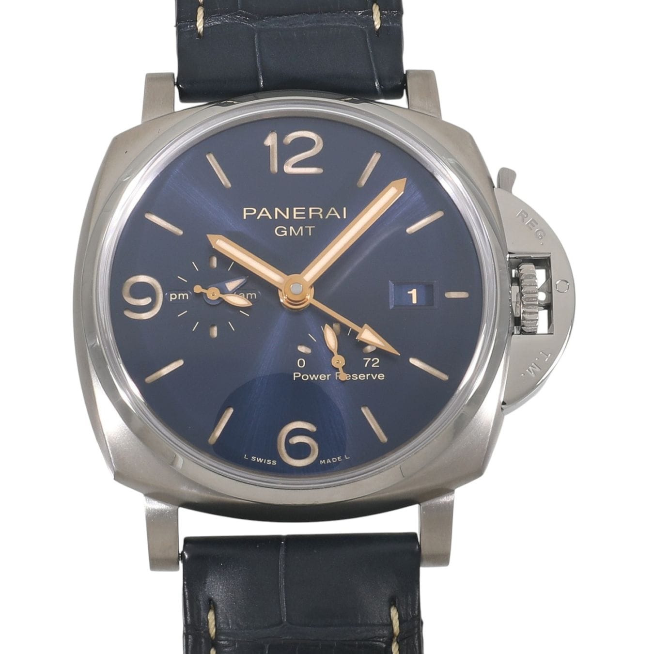 [中古]パネライ ルミノール ドゥエ GMT パワーリザーブ PAM00964 V番 ブルー メンズ