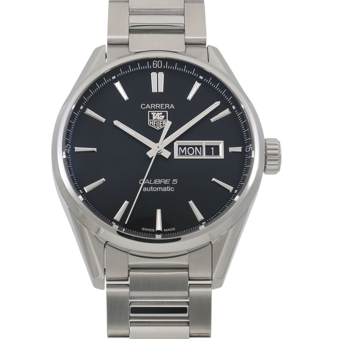 [中古]タグホイヤー カレラ キャリバー5 デイデイト WAR201A.BA0723 ブラック メンズ