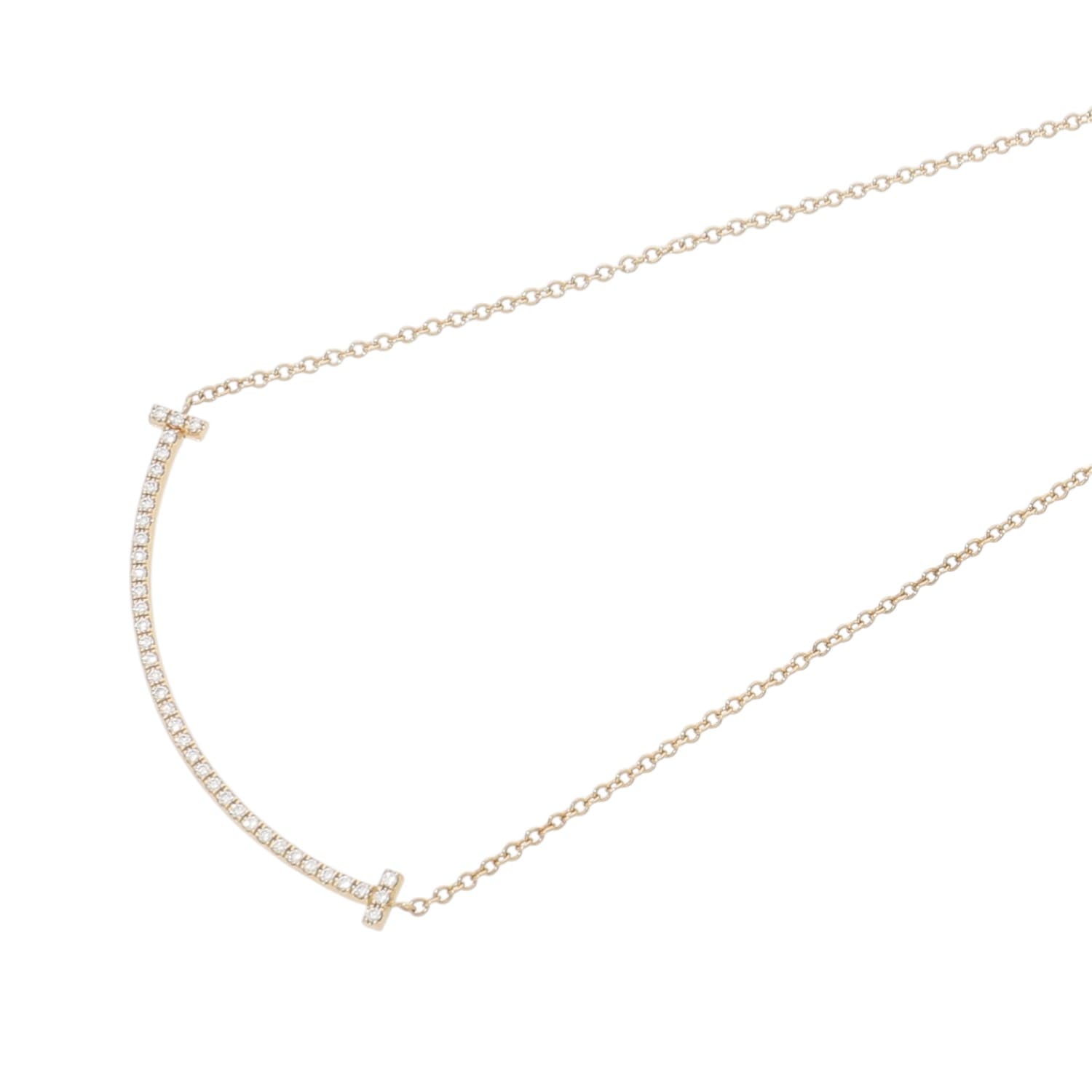 [中古]ティファニー Tスマイル ペンダント ネックレス スモール 63058815 ダイヤモンド