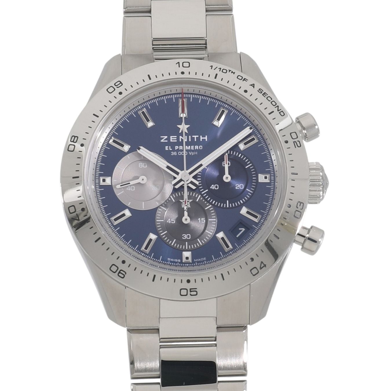 [未使用]ゼニス クロノマスター スポーツ ブルー 03.3114.3600/51.M3100 メタリックブルー×マルチカラー メンズ