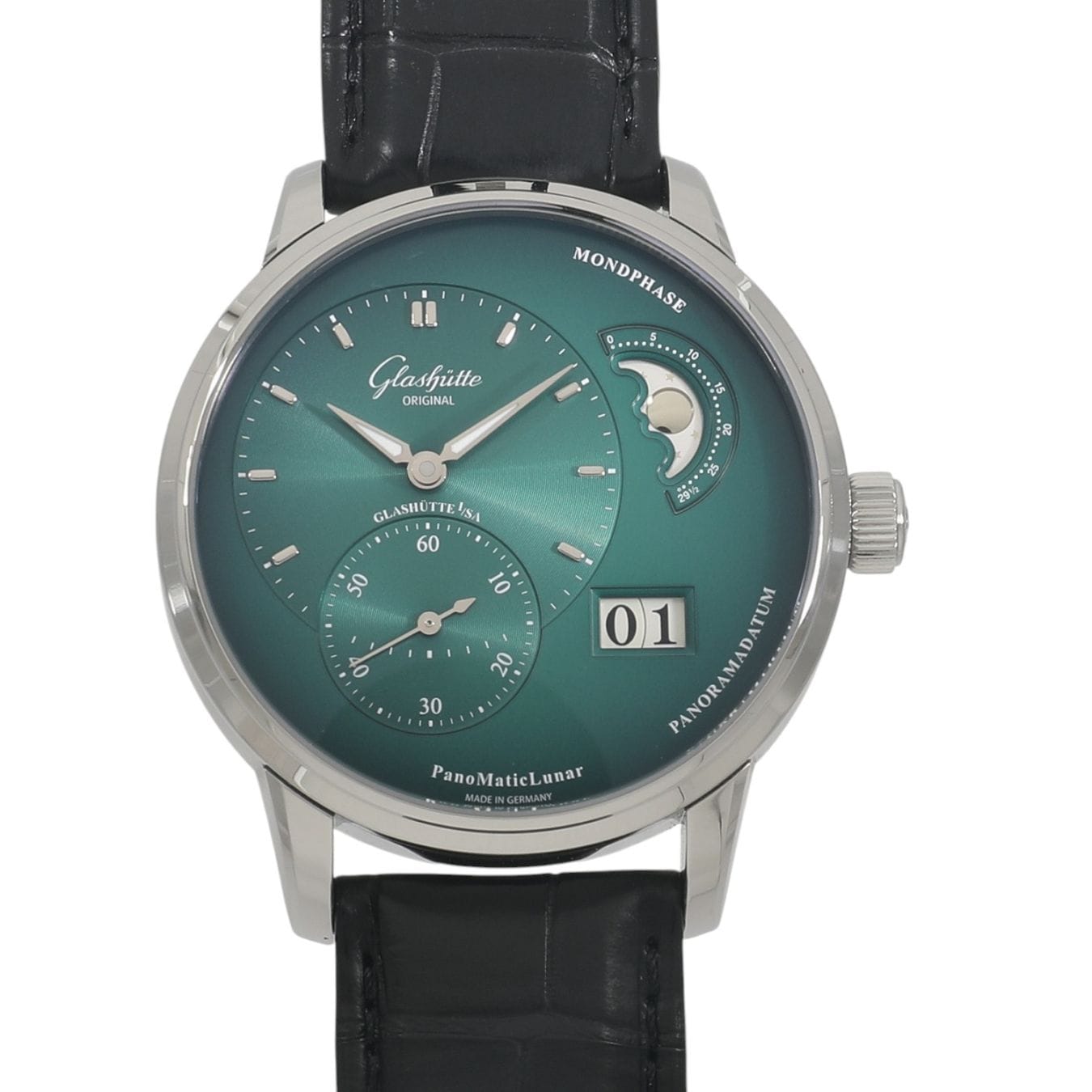 [中古]グラスヒュッテオリジナル パノマティック ルナ 1-90-02-13-32-62 グリーン メンズ
