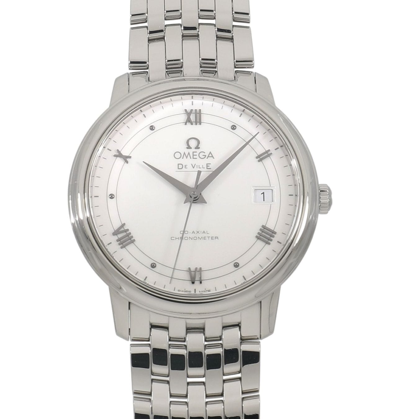 [中古]オメガ デ・ヴィル プレステージ コーアクシャル クロノメーター 424.10.37.20.04.001 ホワイト メンズ