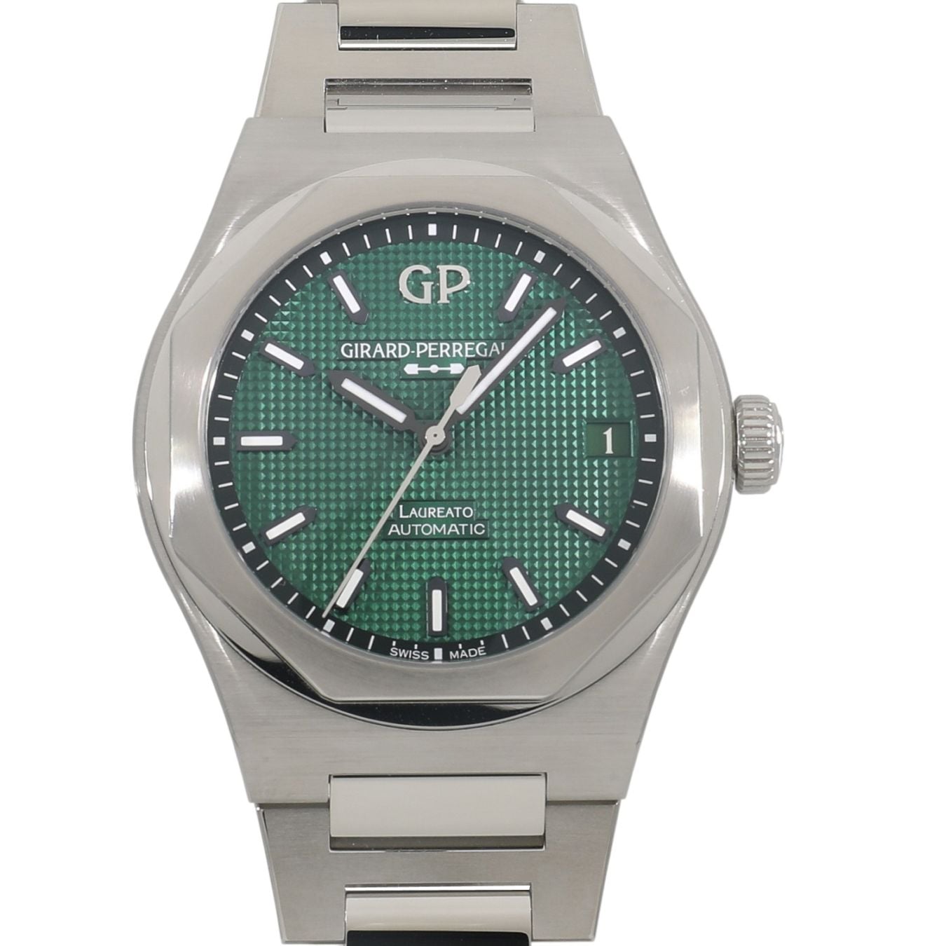 [未使用]ジラールペルゴ ロレアート 42MM 81010-11-3153-1CM グリーン メンズ