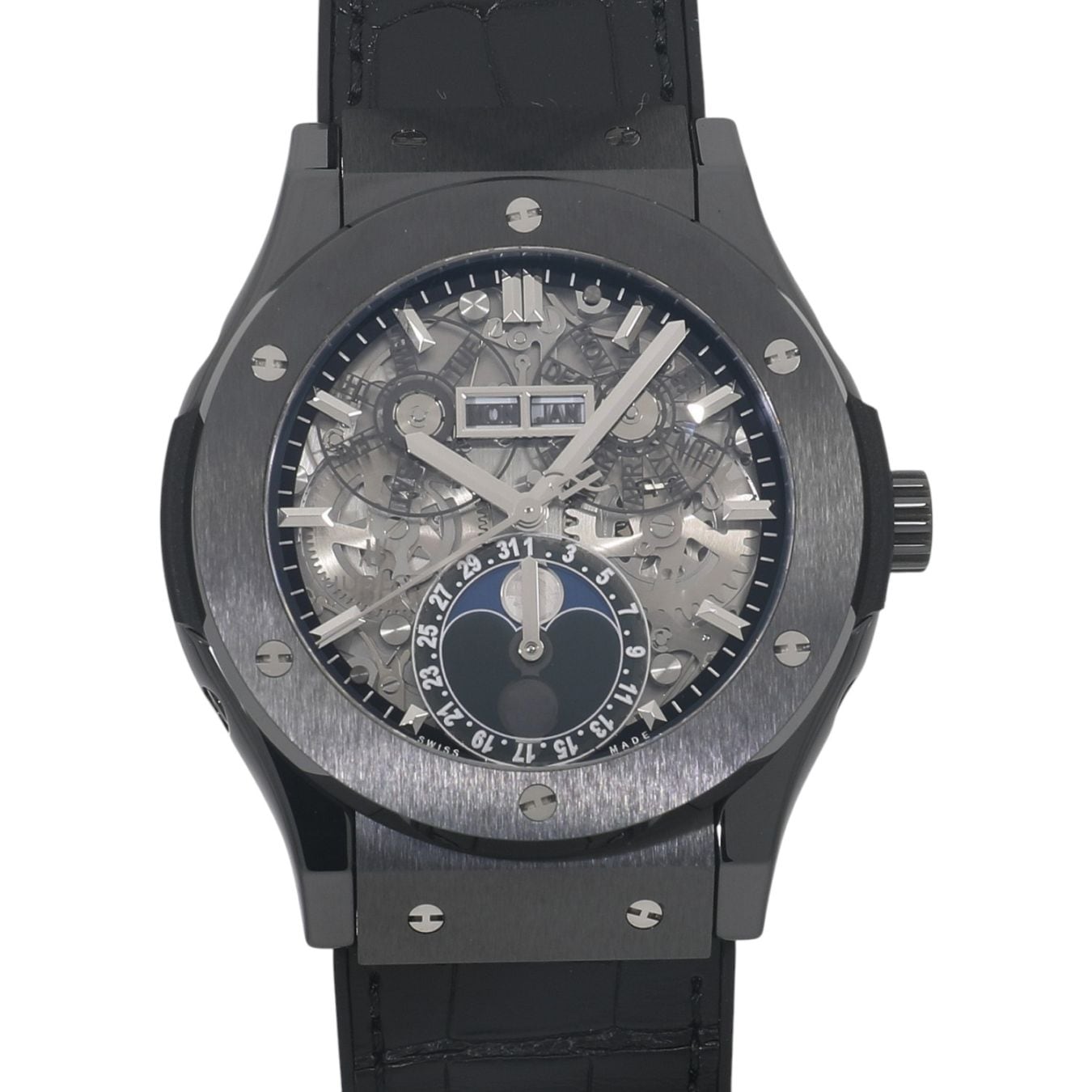 [中古]ウブロ クラシック フュージョン アエロ フュージョン ムーンフェイズ ブラックマジック 517.CX.0170.LR スケルトン メンズ