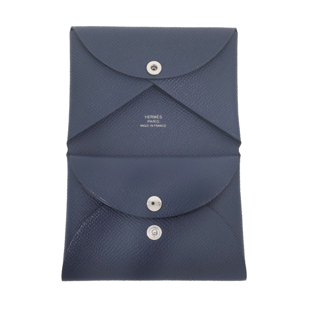 [新品] エルメス カルヴィ デュオ エプソン ブルーインディゴ シルバー金具