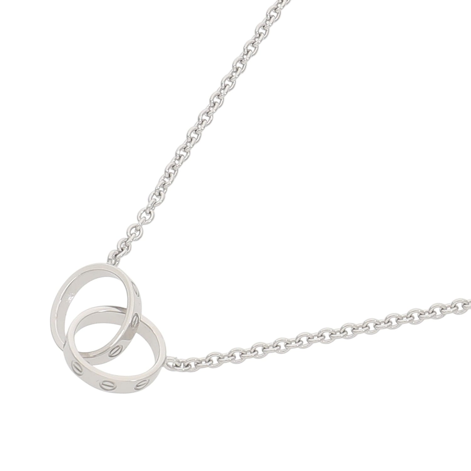 [中古]カルティエ ベビー ラブ ネックレス ホワイトゴールド B7212500