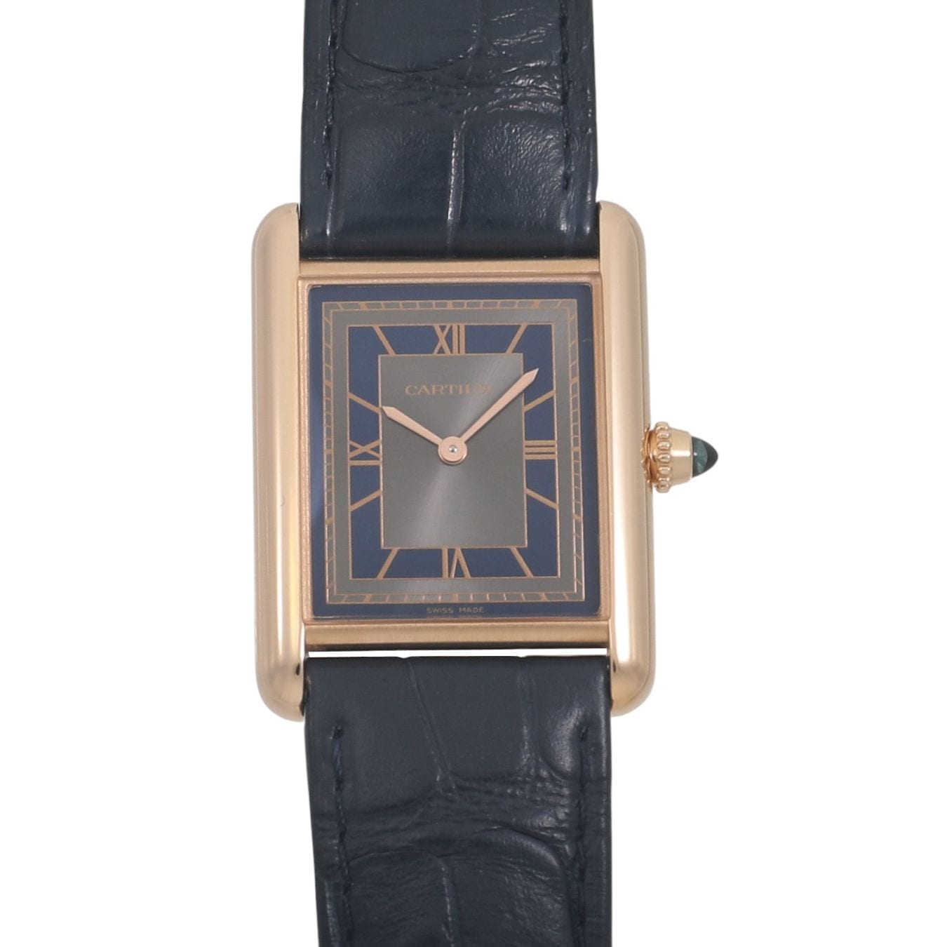 [中古]カルティエ タンク ルイ カルティエ ウォッチ LM WGTA0058 グレー×ブルー ユニセックス