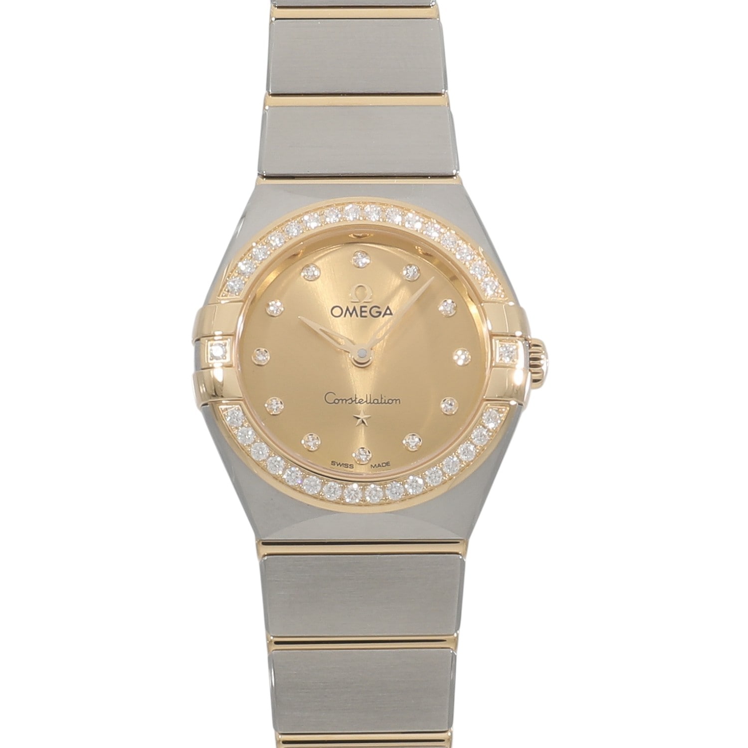 [新品]オメガ コンステレーション マンハッタン クオーツ 131.25.25.60.58.001 ゴールド×12Pダイヤ レディース