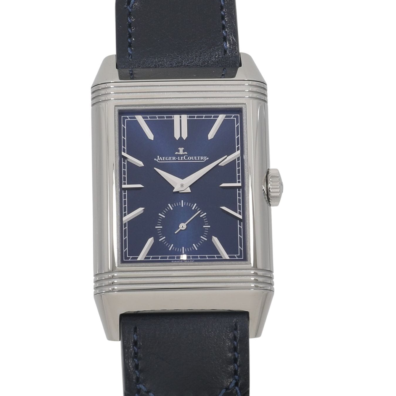 [新品]ジャガールクルト レベルソ トリビュート デュオ スモールセコンド Q3988481 ブルー×シルバー メンズ