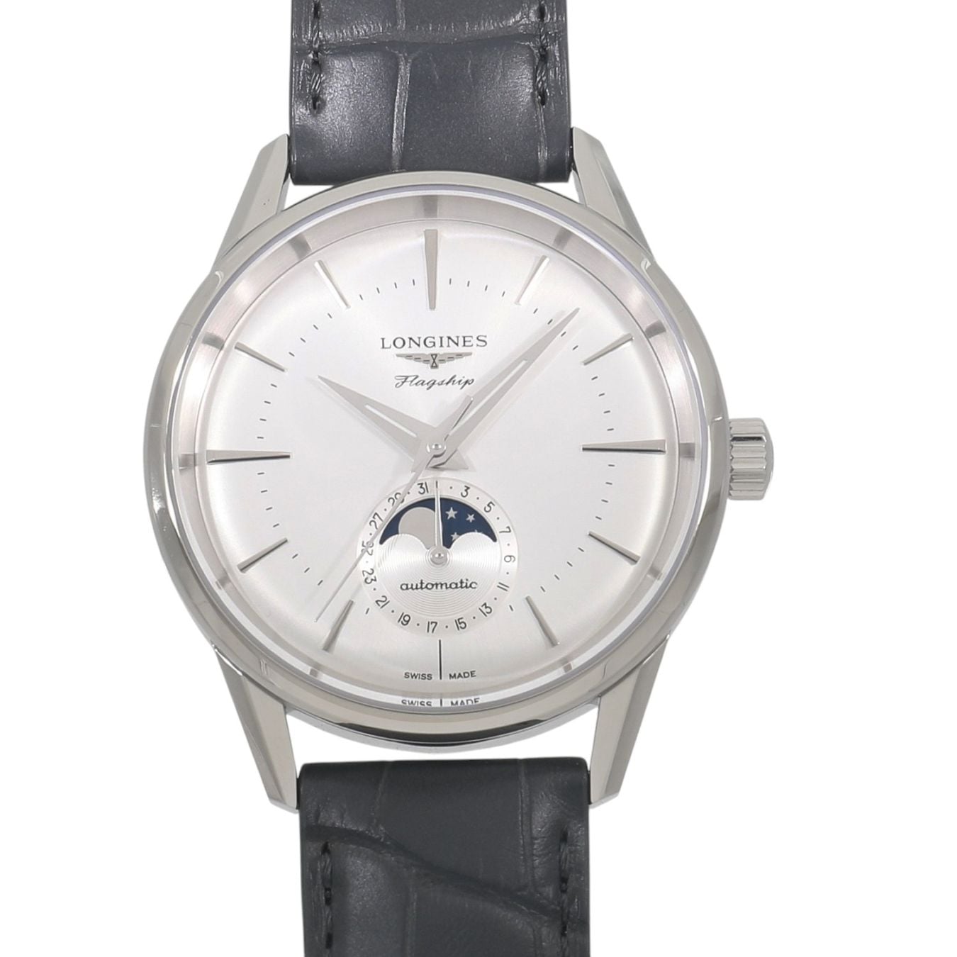 [新品]ロンジン フラッグシップ ヘリテージ ムーンフェイズ L4.815.4.72.2 シルバー メンズ