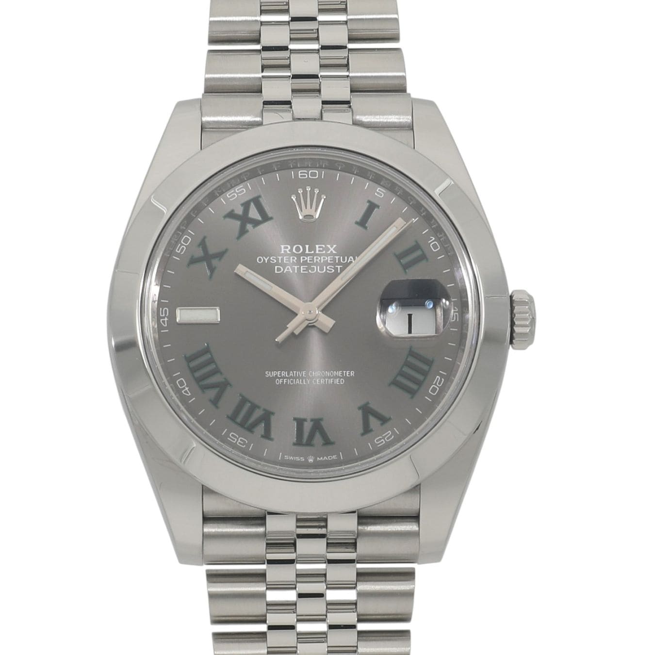 [中古]ロレックス デイトジャスト 41 126300 ランダム スレート ローマ メンズ
