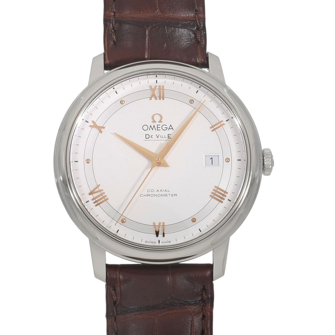 [新品]オメガ デ・ヴィル プレステージ コーアクシャル クロノメーター 424.13.40.20.02.002 シルバー メンズ