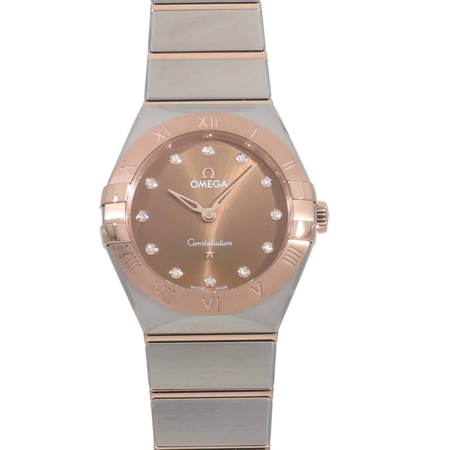 [新品]オメガ コンステレーション マンハッタン クオーツ 131.20.28.60.63.001 ブラウン レディース