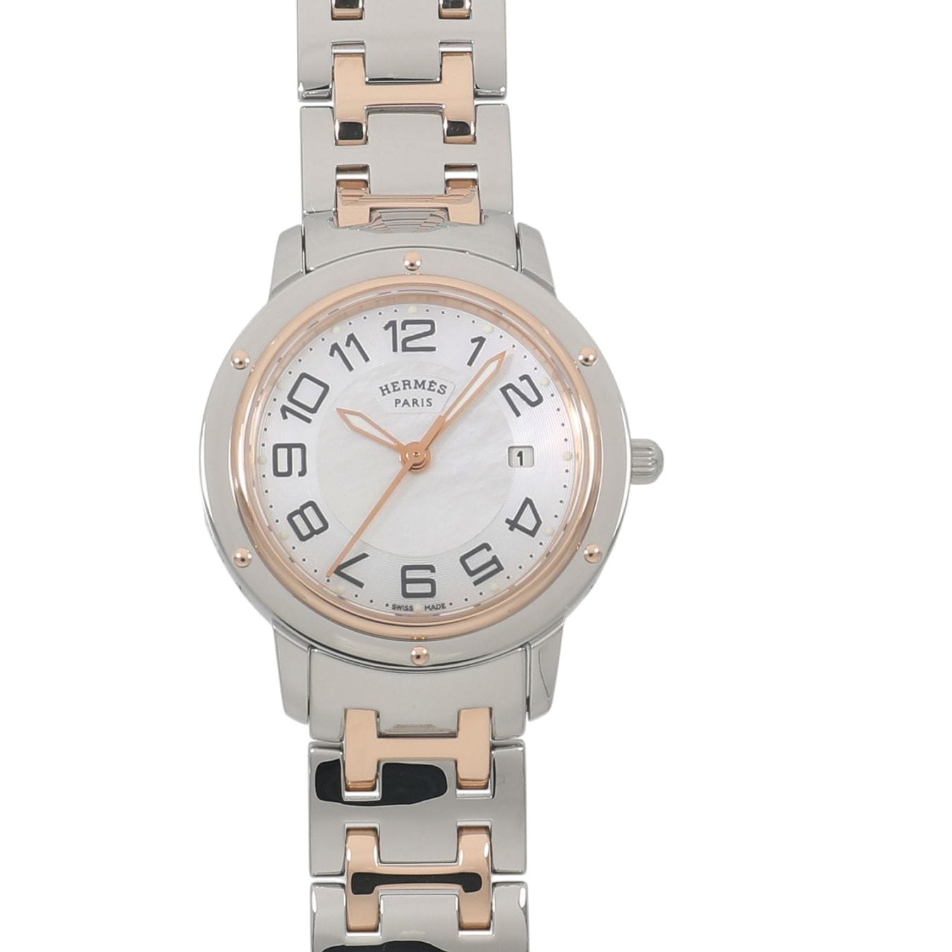 [中古]エルメス クリッパー ナクレ CP1.321 ホワイトシェル レディース