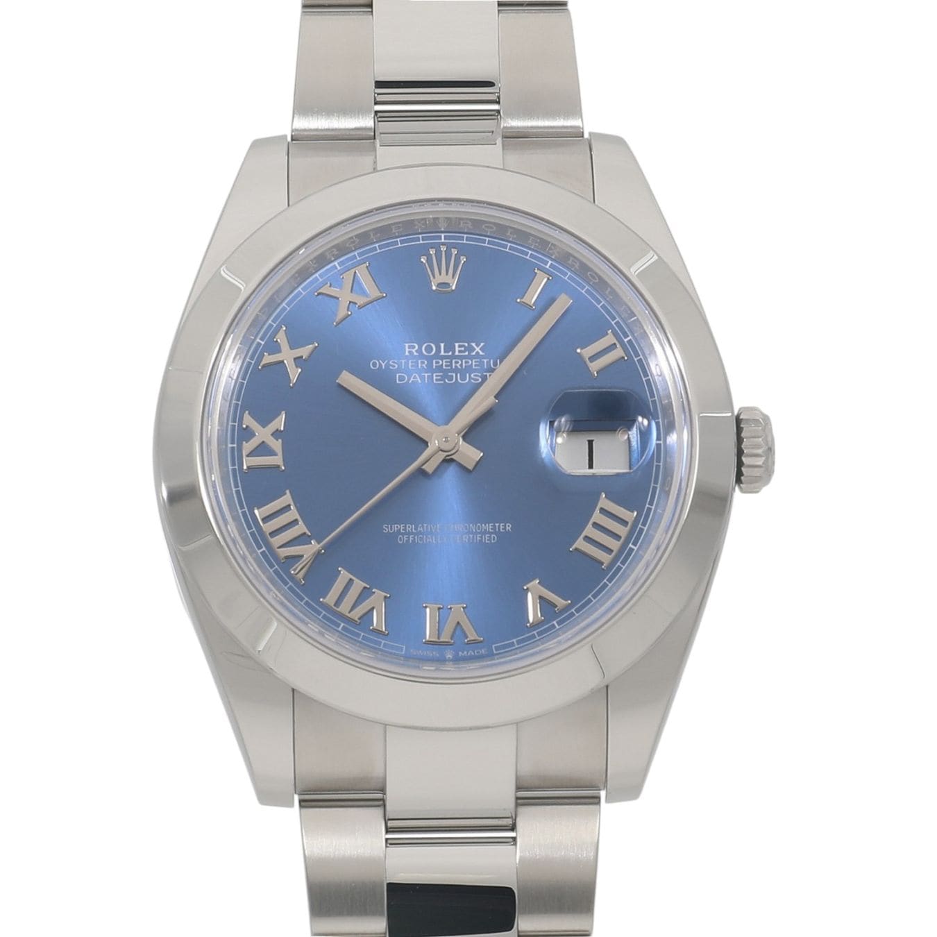 [未使用]ロレックス デイトジャスト 41 126300 ランダム アズーロ ブルー ローマ メンズ