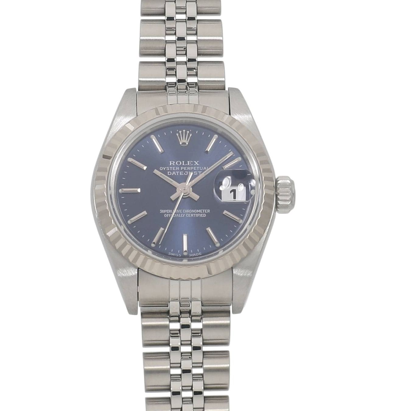 [中古]ロレックス デイトジャスト 79174 K番 ブルー レディース