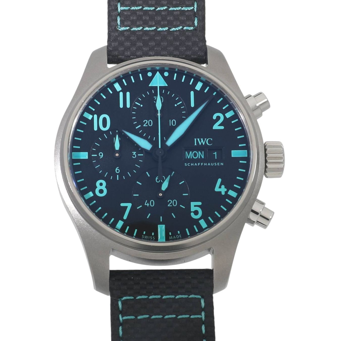 [新品]IWC パイロット ウォッチ クロノグラフ 41 メルセデスAMG ペトロナス フォーミュラワンチームエディション IW388108 ブラック メンズ