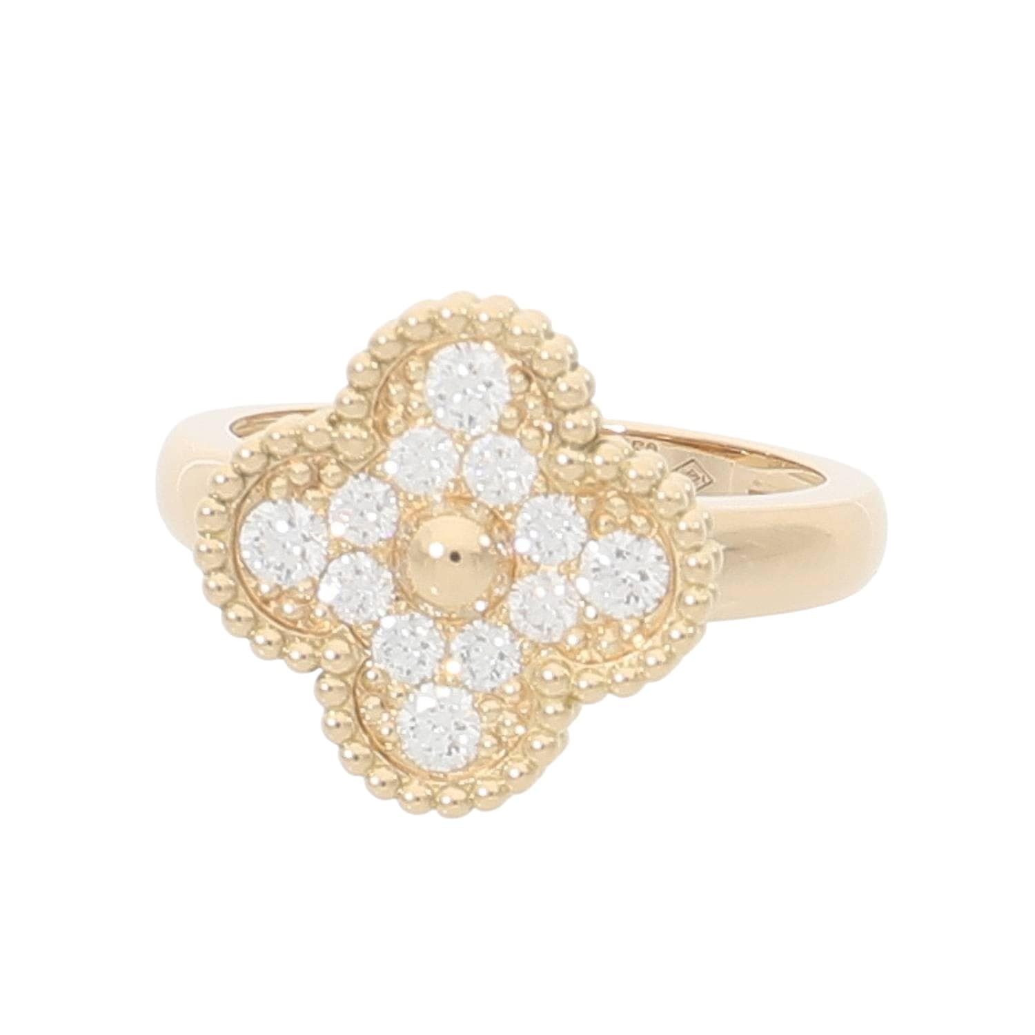 [中古]ヴァンクリーフ&アーペル ヴィンテージアルハンブラ リング イエローゴールド VCARO26M