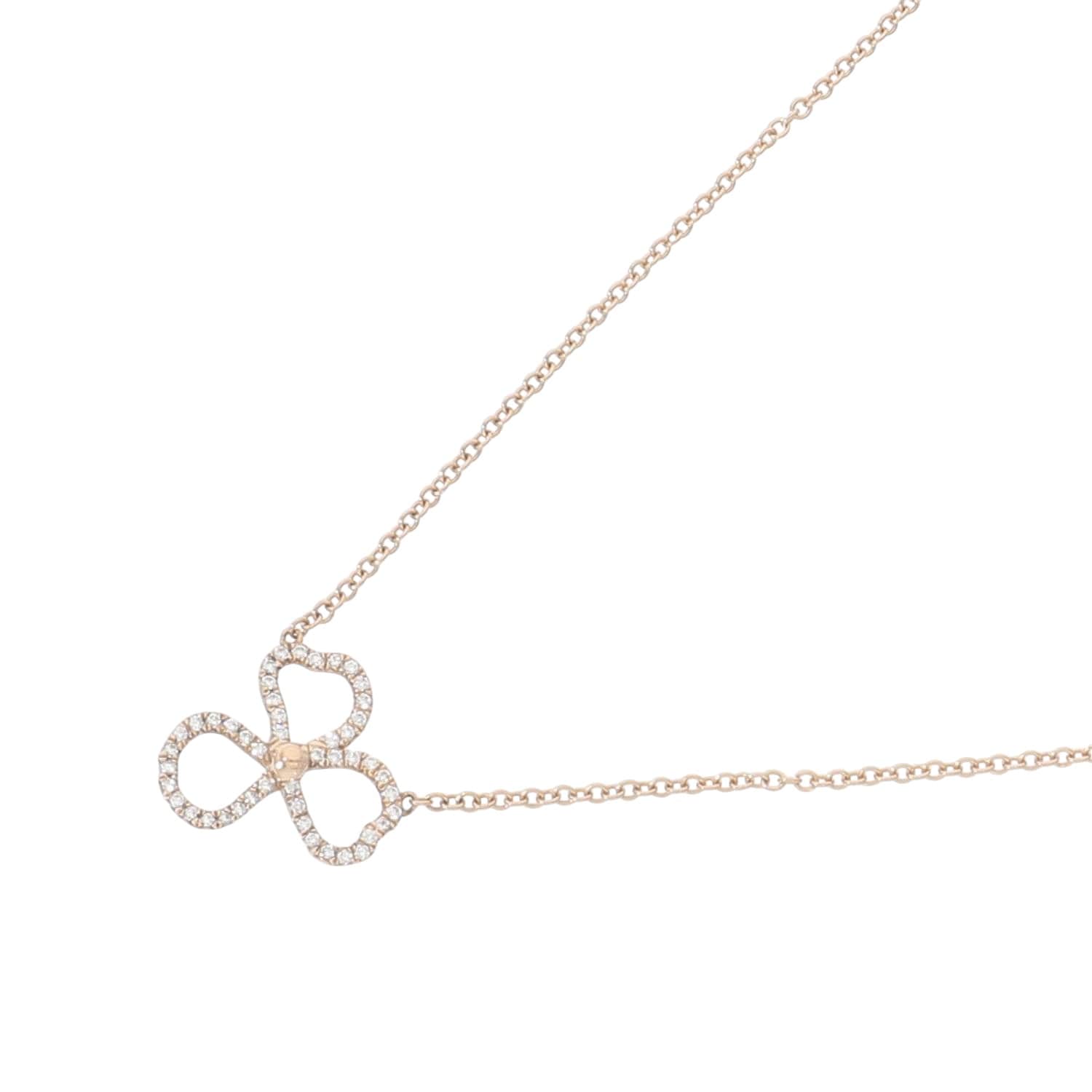 [中古]ティファニー ペーパーフラワー ダイヤモンド ネックレス ピンクゴールド 