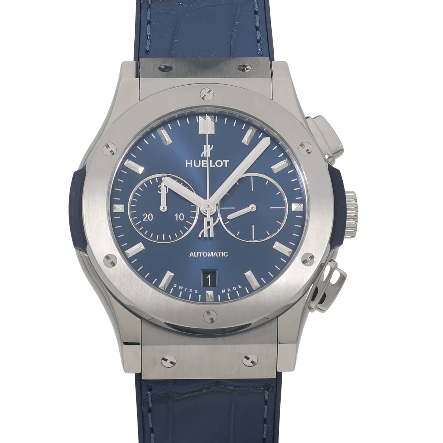 [未使用]ウブロ クラシックフュージョン クロノグラフ チタニウム ブルー 541.NX.7170.LR ブルー メンズ