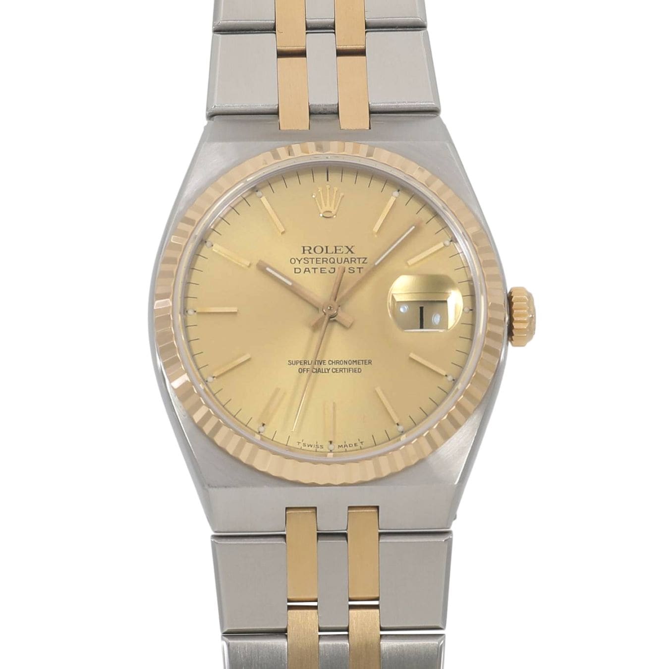 [中古]ロレックス オイスター クォーツ デイトジャスト 17013 R番 シャンパン メンズ