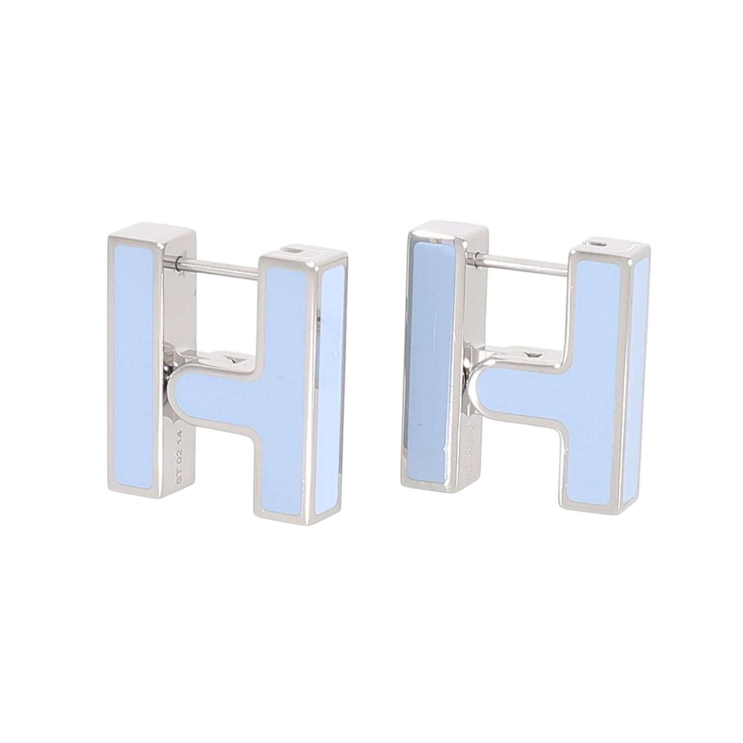 [中古]エルメス ハバスキュール ピアス H ブルーラン 2個セット メタル 