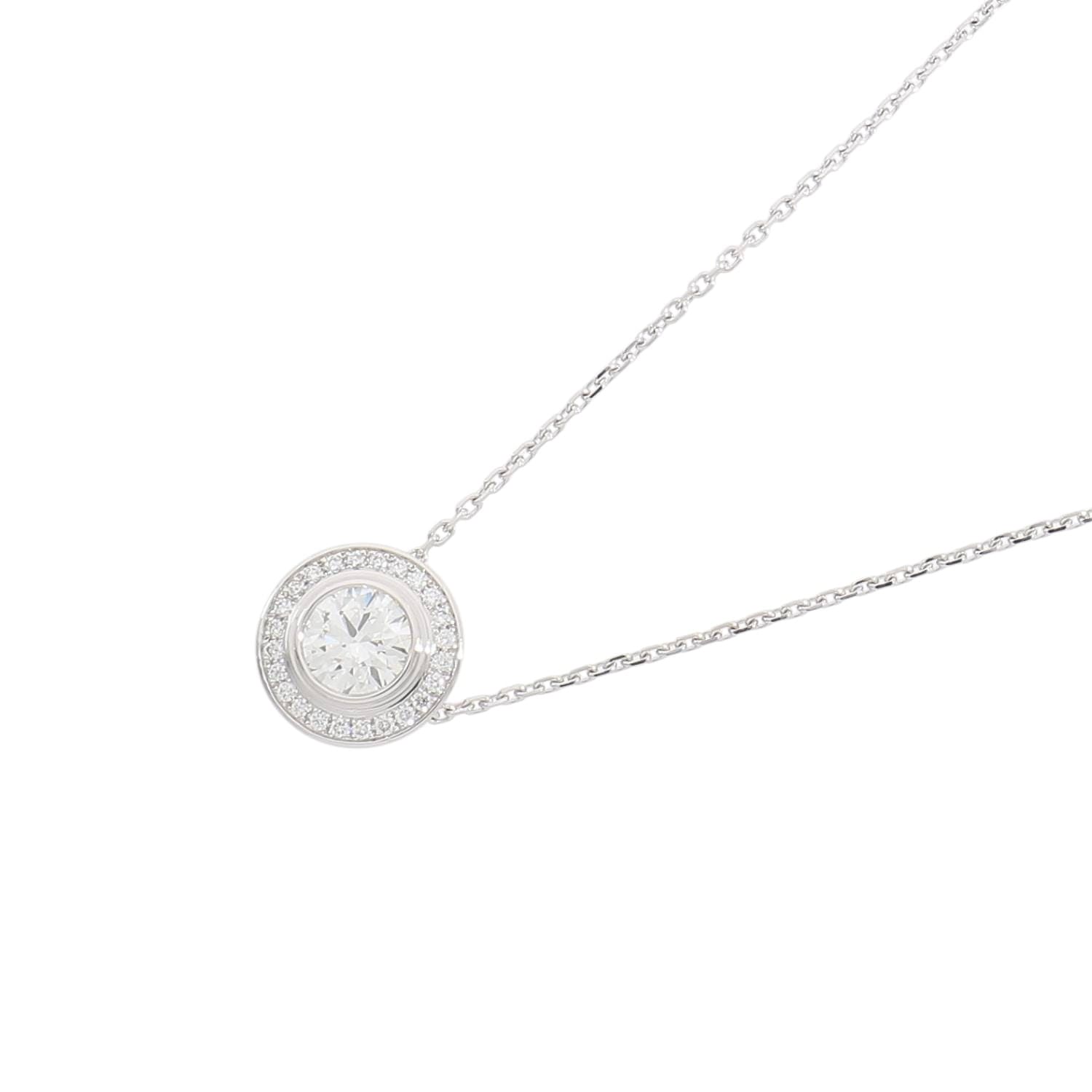 [中古]カルティエ ダムール ダイヤモンド ネックレス ホワイトゴールド N7406900