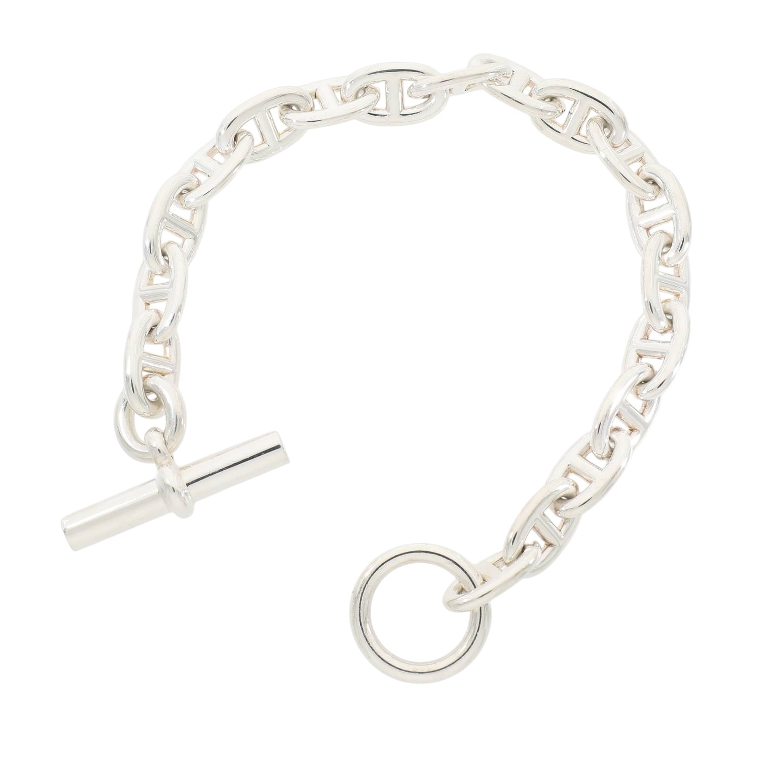 [中古]エルメス シェーヌダンクル ブレスレット MM 18コマ シルバー925 