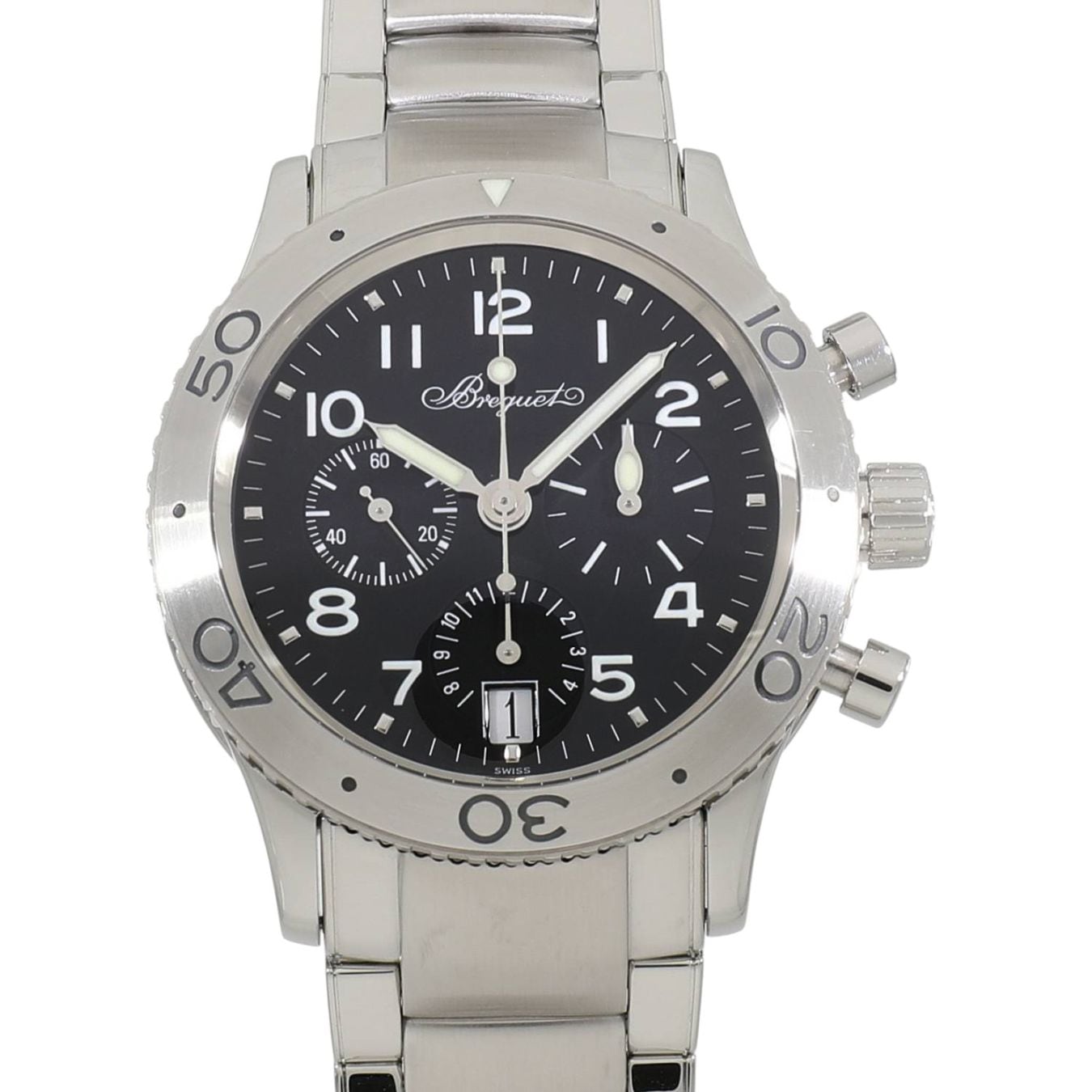 [中古]ブレゲ タイプXX トランスアトランティック 3820ST/H2/SW9 ブラック メンズ