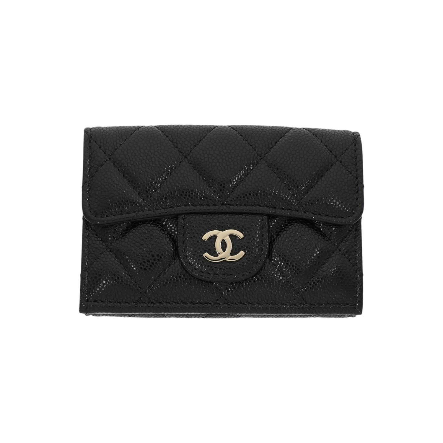 [未使用]シャネル クラシック スモール フラップ ウォレット ブラック ゴールド金具 AP0230