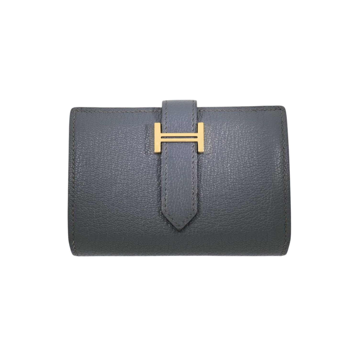 [中古]エルメス ベアン ミニ ヴォーエプソン グリミスティ(グレー) ゴールド金具 