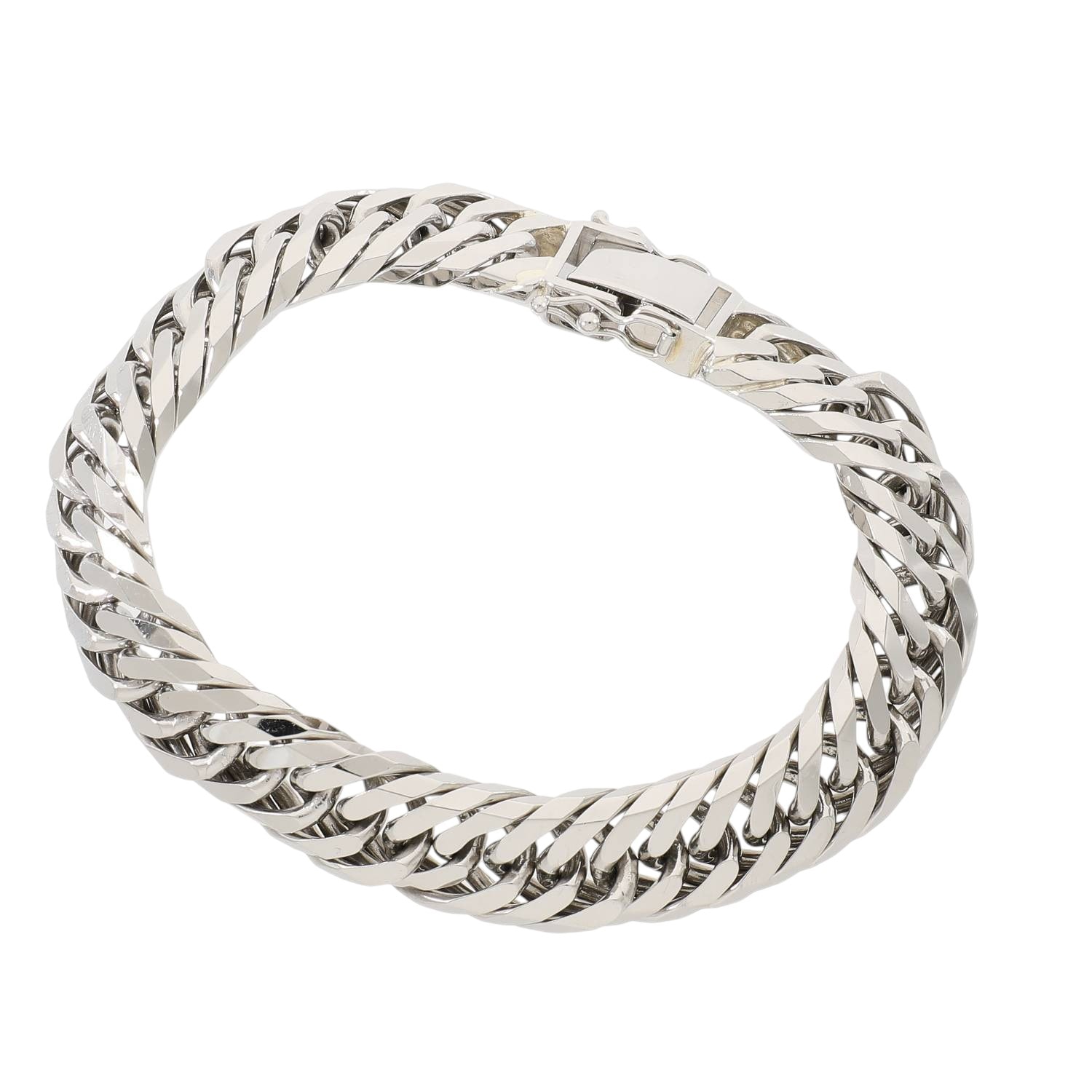 [中古]喜平 PT850 8面 トリプル ブレスレット 造幣局刻印有り