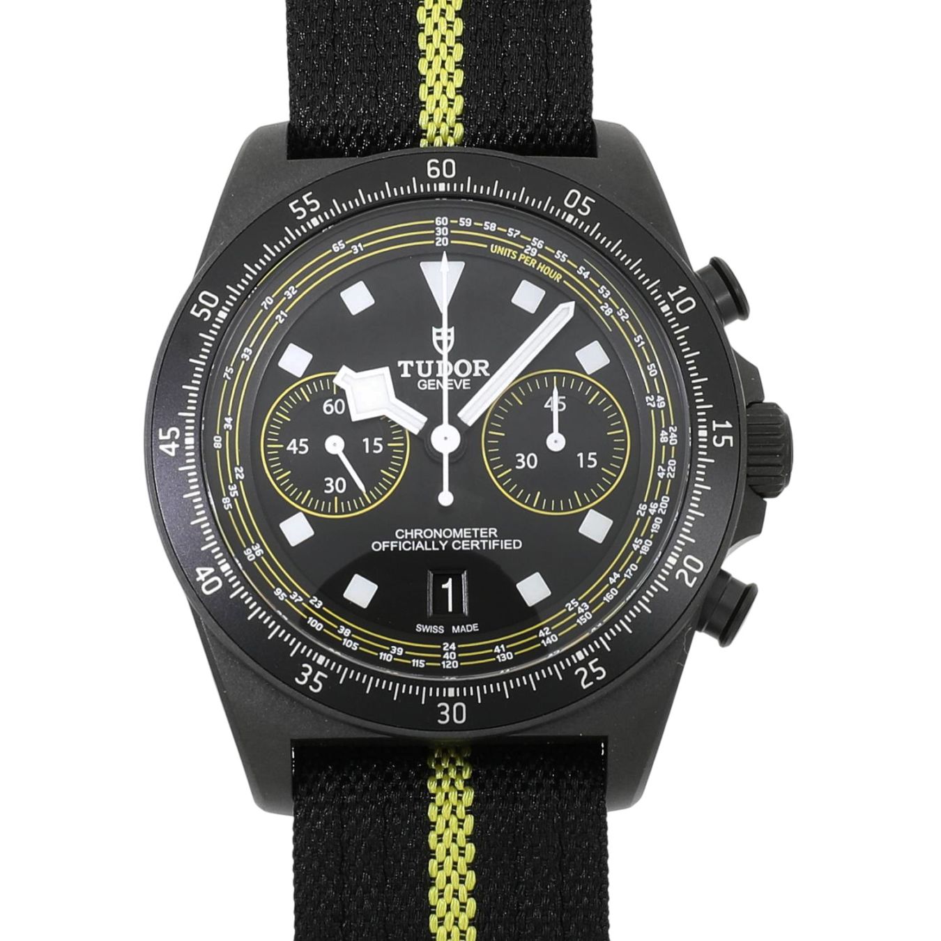 値下げフルチタンソーンTHORN ペラゴスオマージュ　グレーイエロー 新品]チューダー ペラゴス FXD クロノグラフ イエロー ファビアン