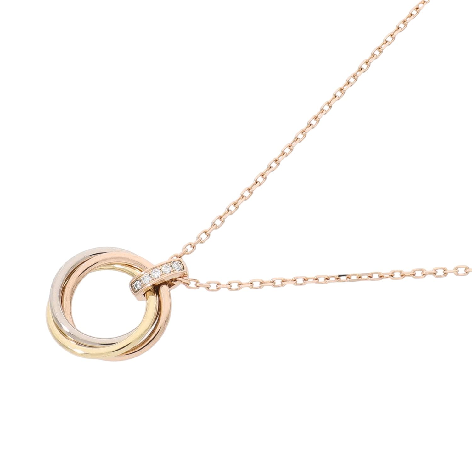 [中古]カルティエ トリニティ ダイヤモンド ネックレス スリーカラー ゴールド ホワイトゴールド/ピンクゴールド/イエローゴールド B7058700