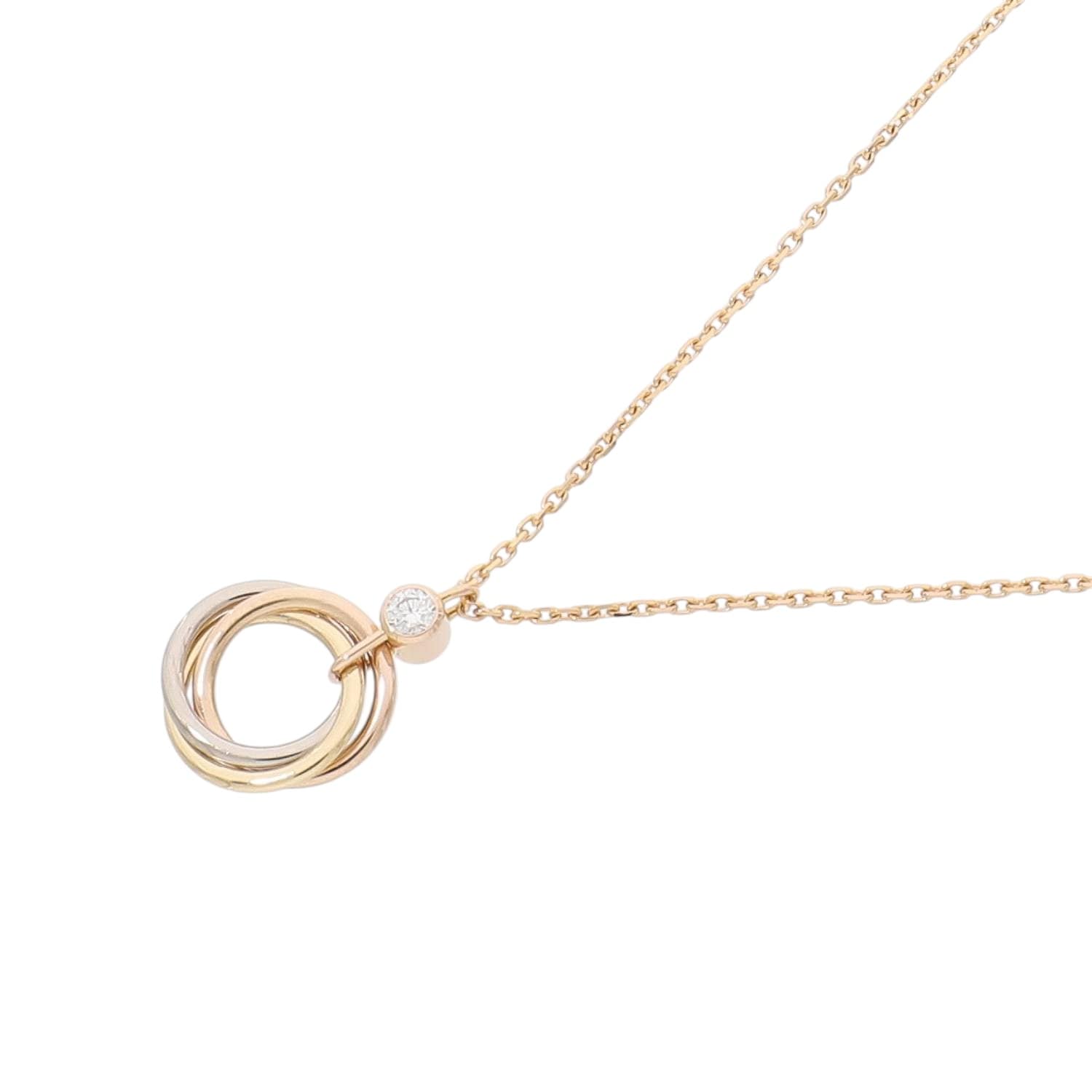 [中古]カルティエ ベビー トリニティ ダイヤモンド ネックレス スリーカラー ゴールド ホワイトゴールド/ピンクゴールド/イエローゴールド B7223500