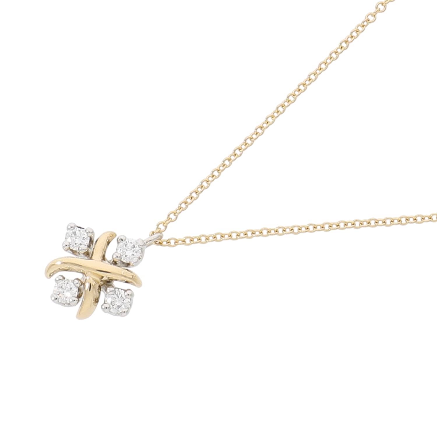 [中古]ティファニー シックスティーン ストーン バイ ティファニー ジーン シュランバーゼ リン ダイヤモンド ペンダント ネックレス イエローゴールド×プラチナ 60022674