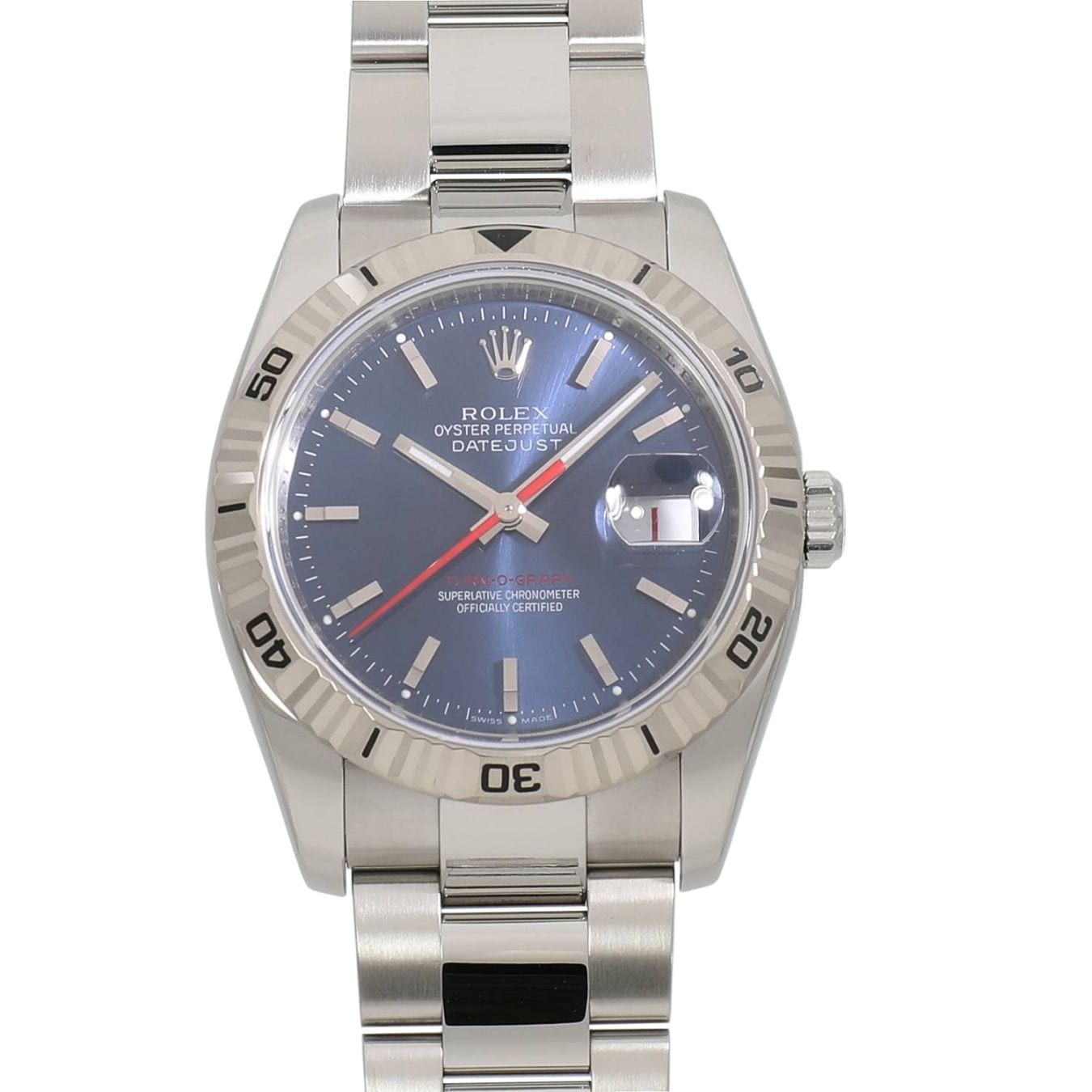 [中古]ロレックス デイトジャスト ターノグラフ 116264 D番 ブルー メンズ