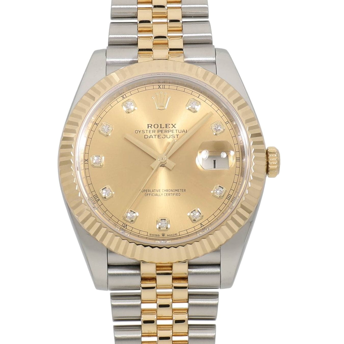 [中古]ロレックス デイトジャスト 41 126333G ランダム シャンパン×10Pダイヤ メンズ