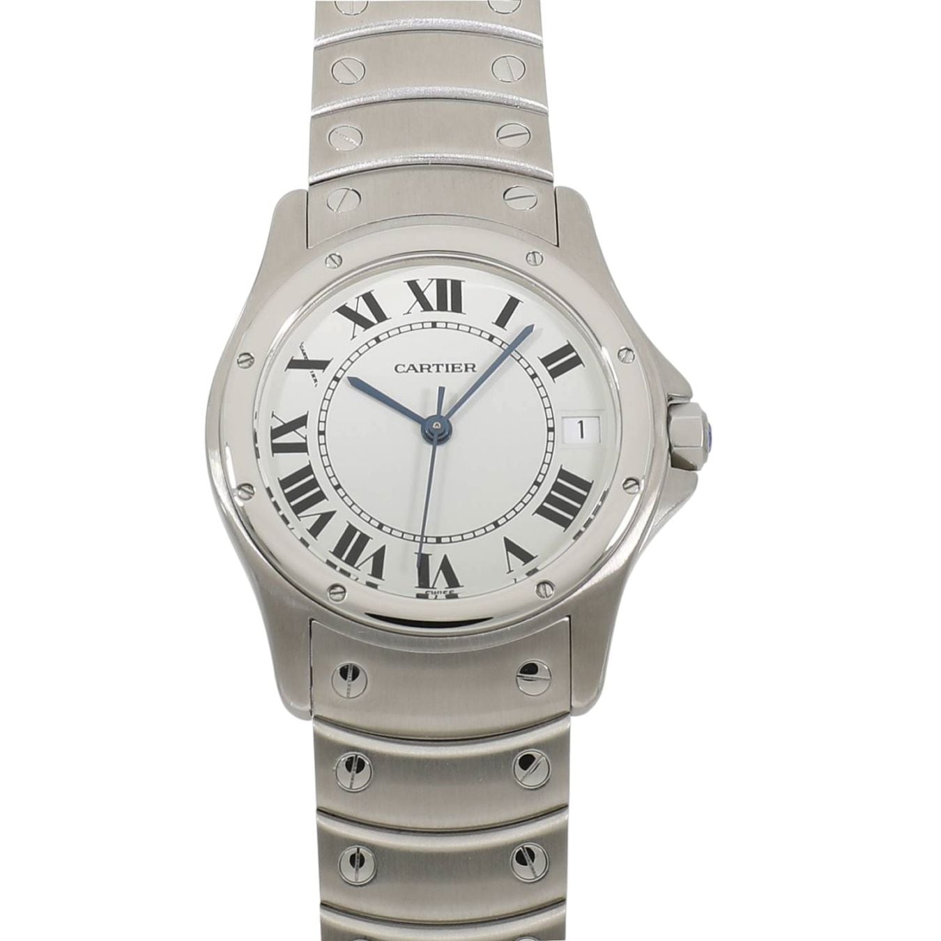 [中古]カルティエ サントス ロンド LM W20026K1 ホワイト メンズ