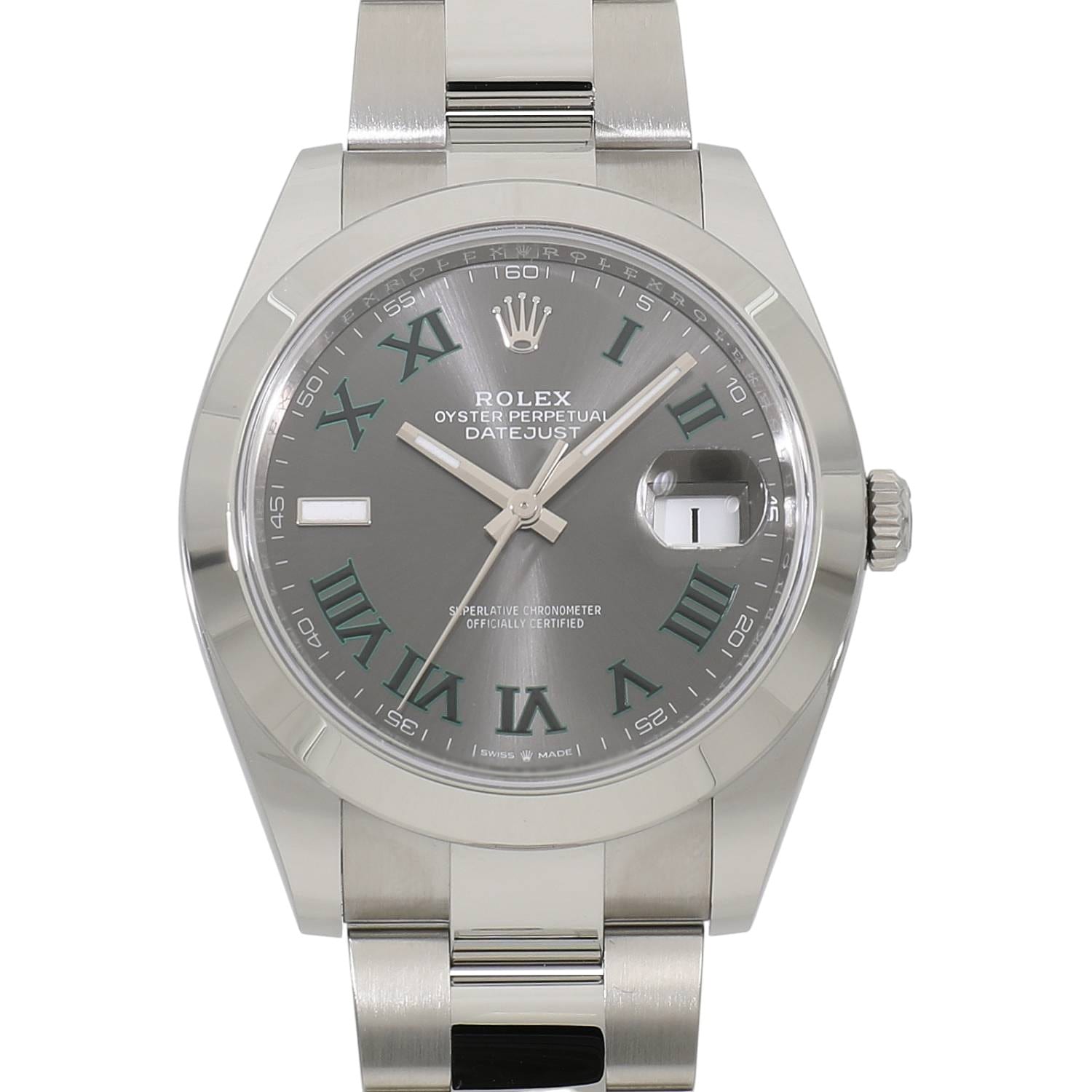 [新品]ロレックス デイトジャスト 41 126300 スレート ローマ メンズ