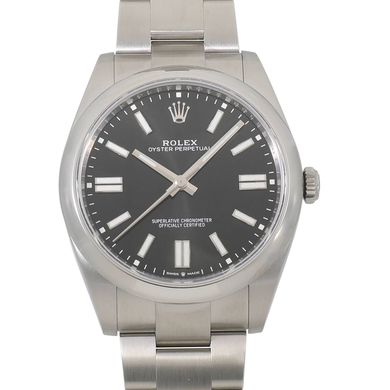 [中古]ロレックス オイスター パーペチュアル 41 124300 ランダム ブライト ブラック メンズ