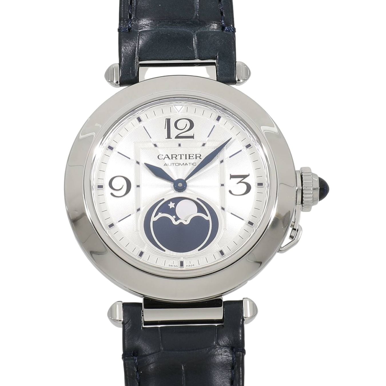 [中古]カルティエ パシャ ドゥ カルティエ ムーンフェイズ WSPA0030 シルバー メンズ