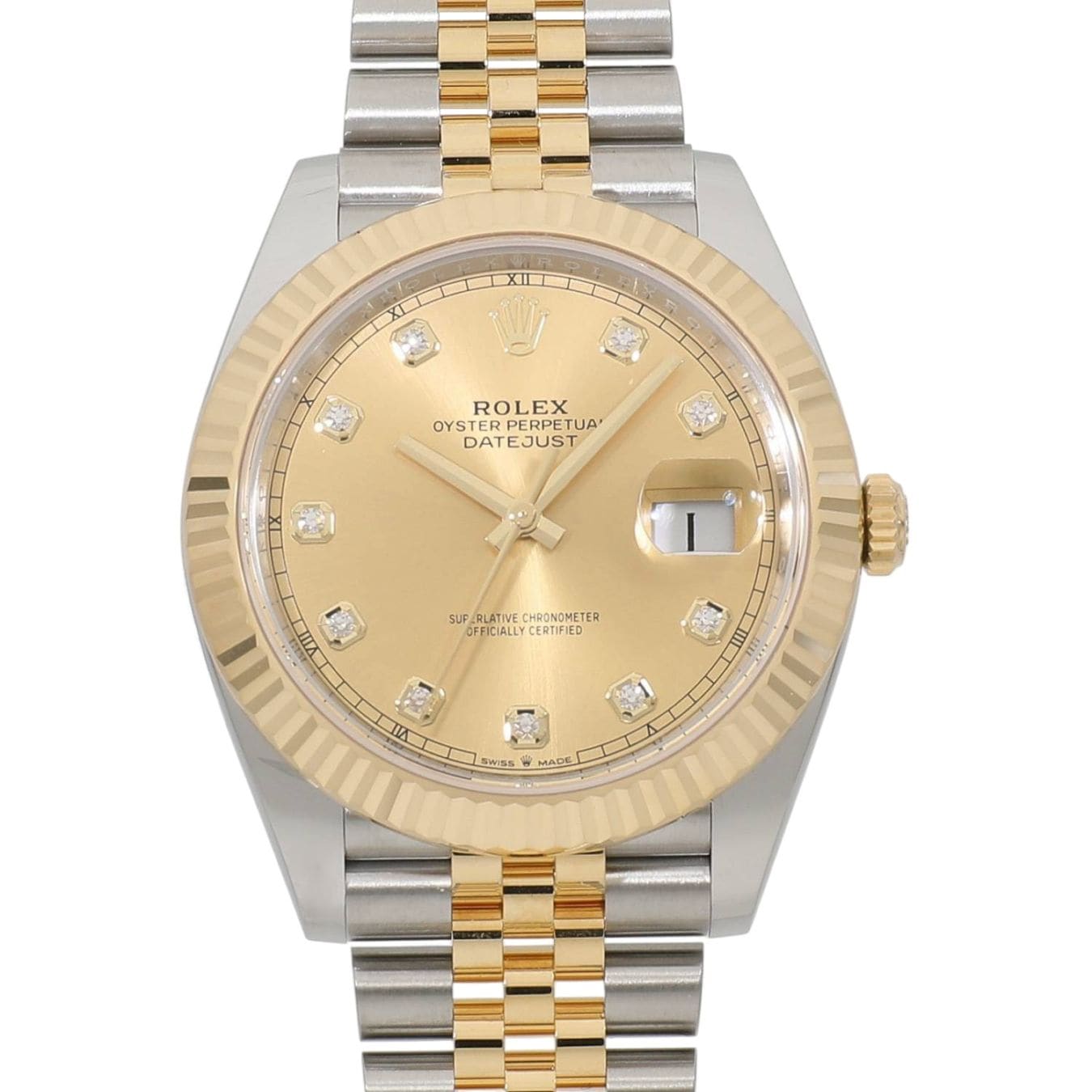 [新品]ロレックス デイトジャスト 41 126333G シャンパン×10Pダイヤ メンズ