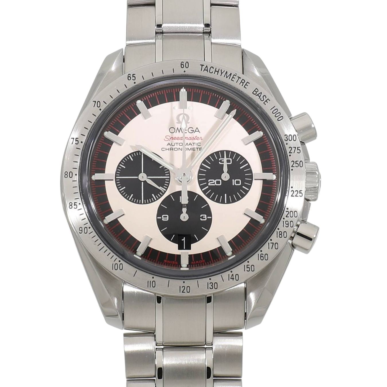 [中古]オメガ スピードマスター ミハエル シューマッハ ザ レジェンド 世界限定6000本 3559.32.00 ホワイト×ブラック メンズ