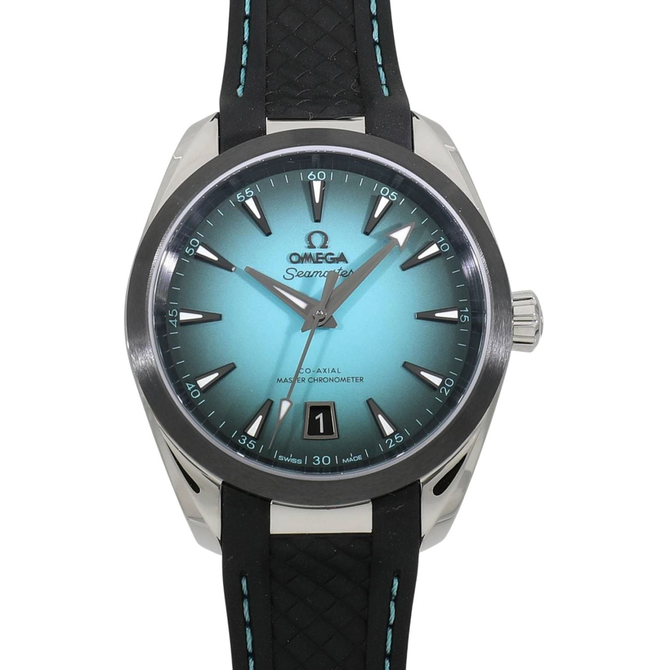 [新品]オメガ シーマスター アクアテラ 150M コーアクシャル マスター クロノメーター 220.32.38.20.03.001 ターコイズ メンズ