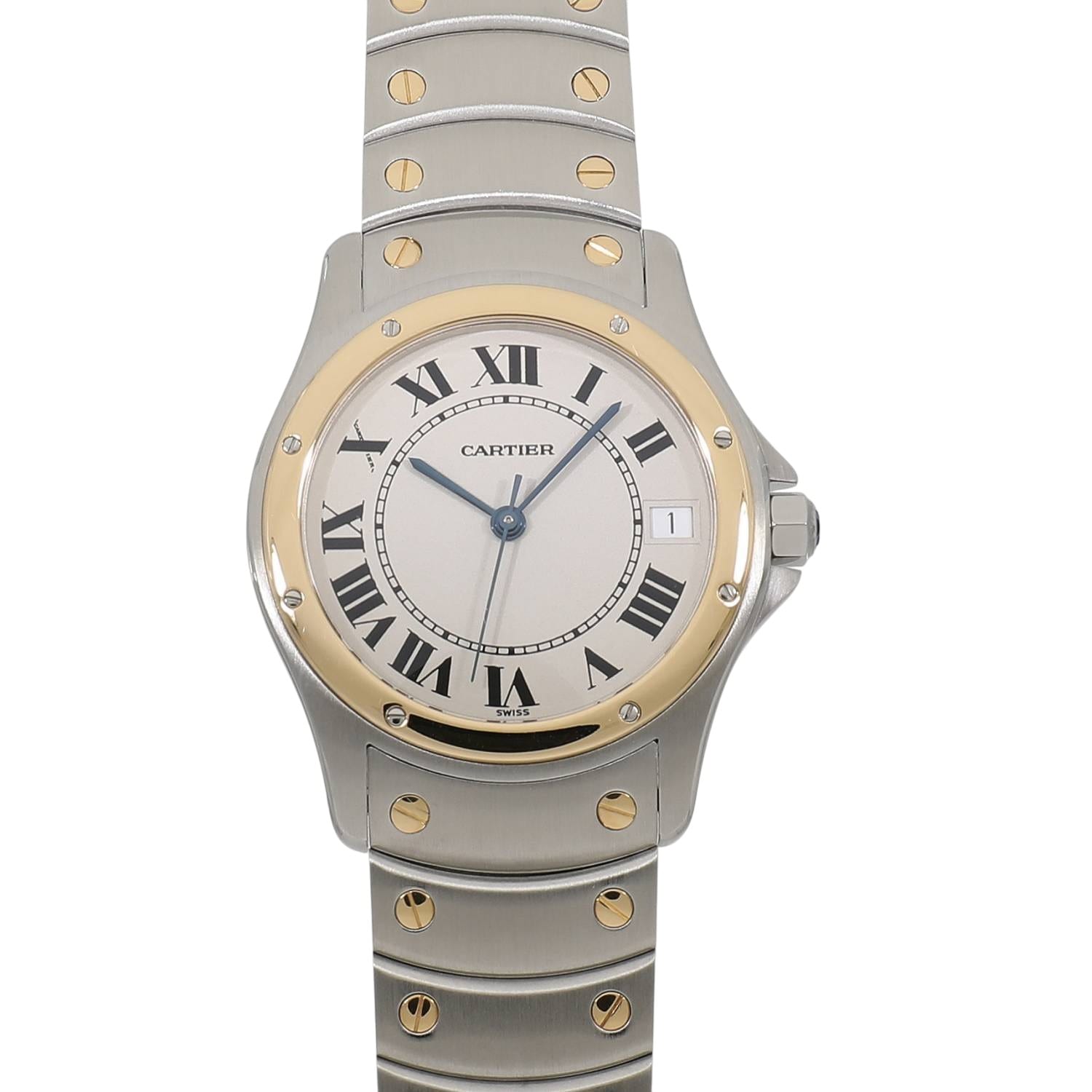 [中古]カルティエ サントス クーガー LM W20036R3 アイボリー メンズ