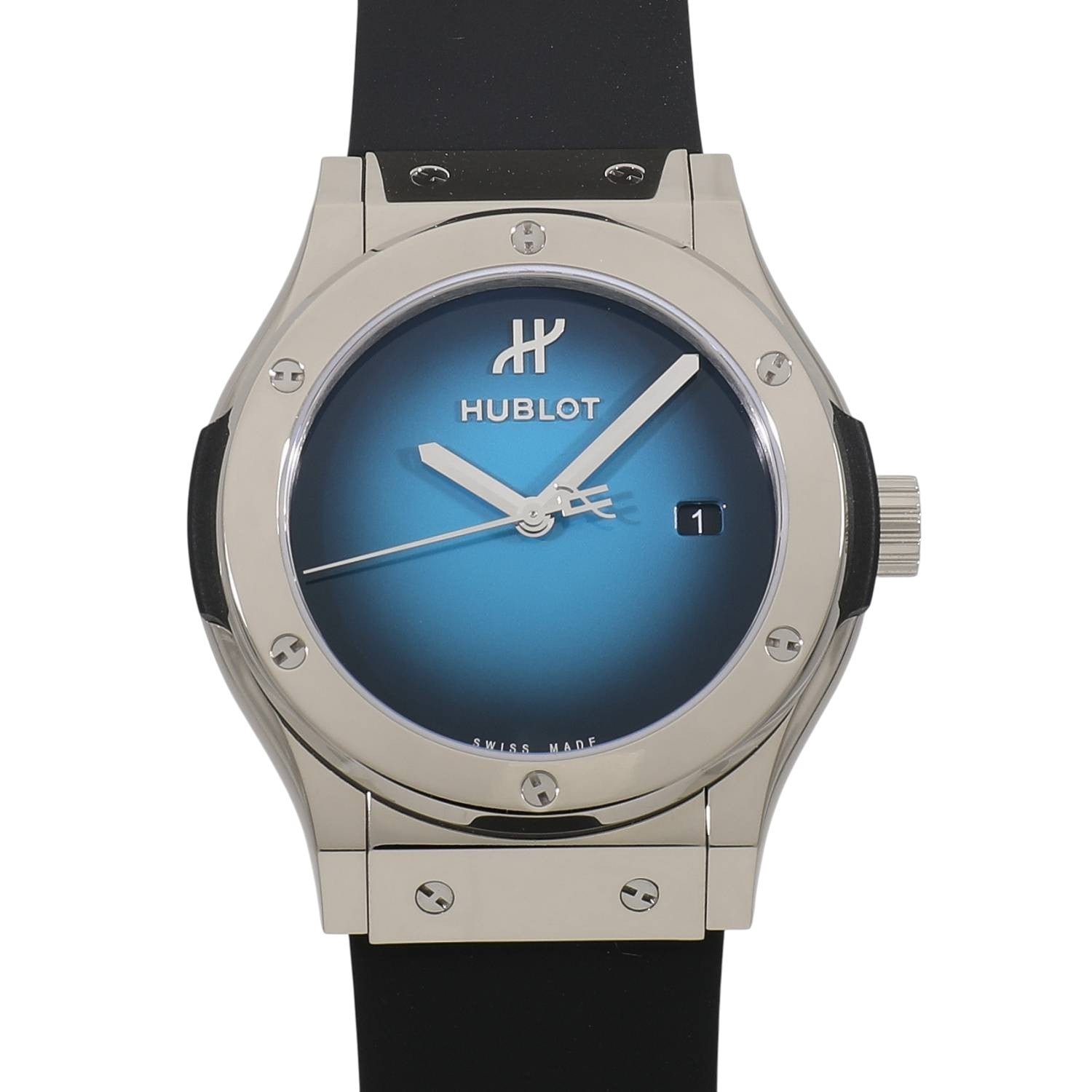 [中古]ウブロ クラシックフュージョン ホワイトゴールド グラデーション ブルー ヨシダスペシャル 33本限定 542.WX.5170.RX.MYOS ブルー メンズ