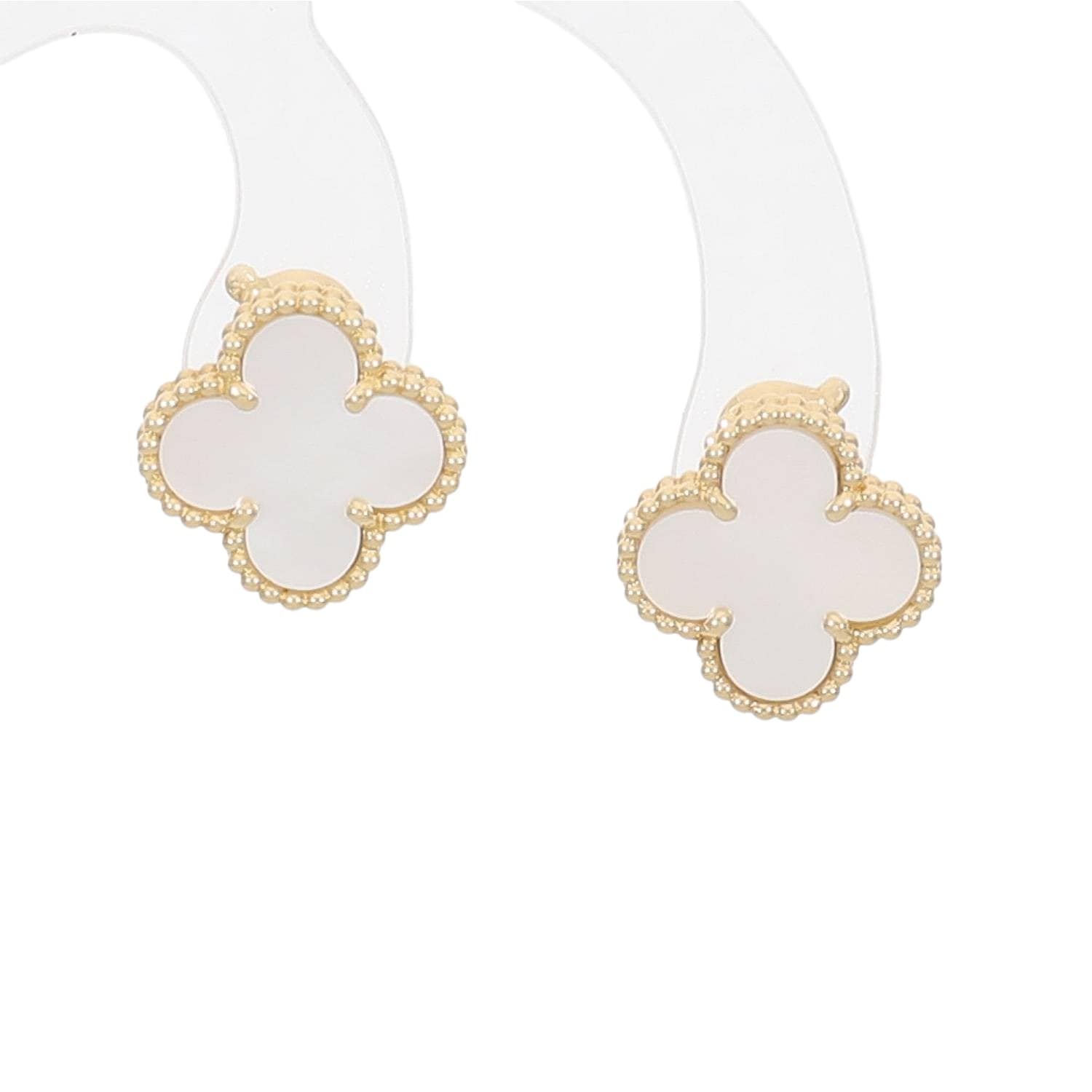 ヴィンテージアルハンブラ ピアス マザーオブパール ホワイトシェル　ホワイト V30038 | [中古]ヴァンクリーフ&アーペル ヴィンテージ アルハンブラ