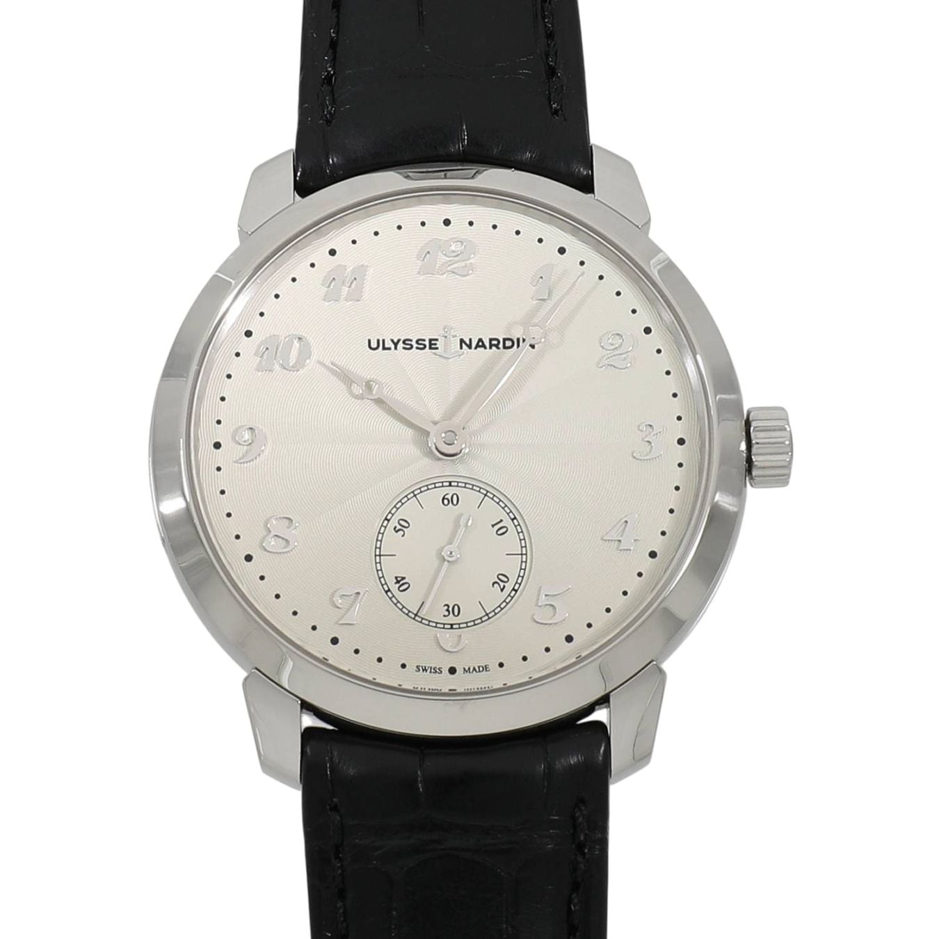 [中古]ユリスナルダン クラシコ マニュファクチュール アワーグラス銀座店 創業25周年記念 25本限定 3203-136LE-0A-THG/1A シルバー メンズ